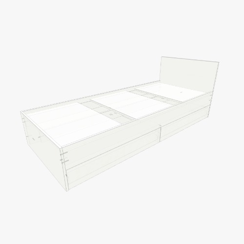 Односпальная кровать с ящиками