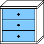 3 inset drawers
