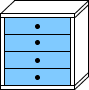 4 inset drawers